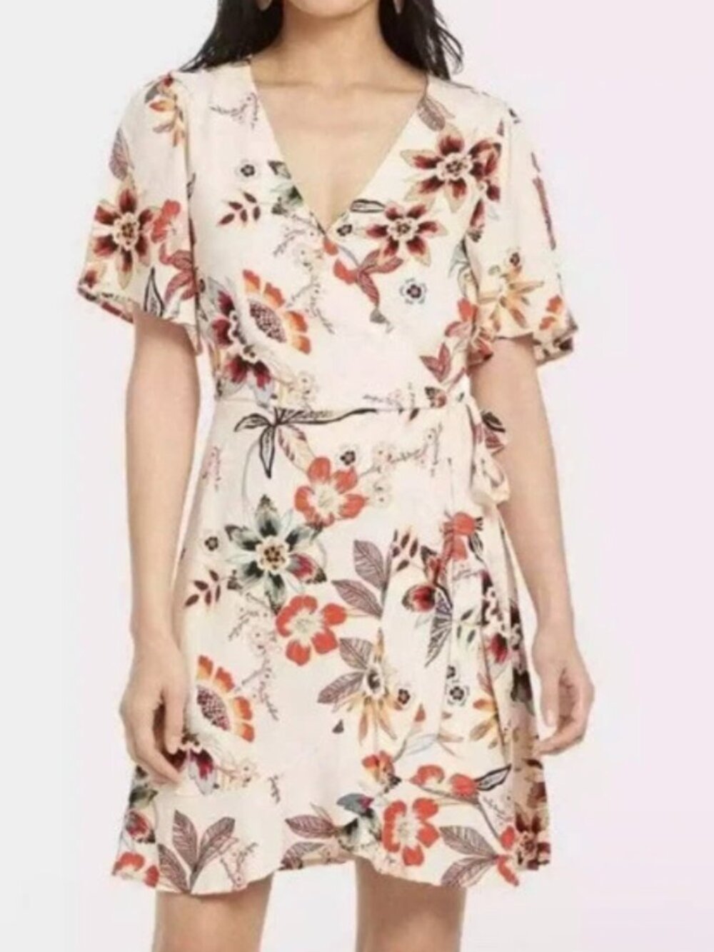 NWT Sanctuary x Evereve Sassy Floral Wrap Dress. Size